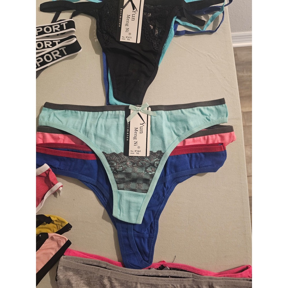 Yun Meng Ni Intimates Womens Underwear Lot 18pc M Thongs Lace Ribbed NWT - Picture 3 of 7